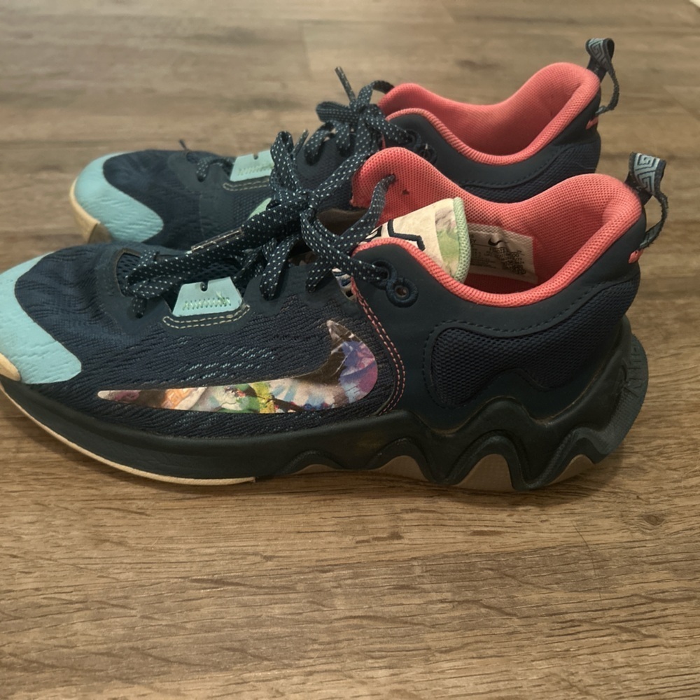 Nike Blue and Pink Sneakers with Chunky Sole - Picture 1 of 5